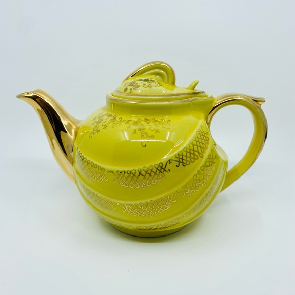 Hall China Dining Vintage Hall Canary Yellow Gold Art Deco Mcm Hook